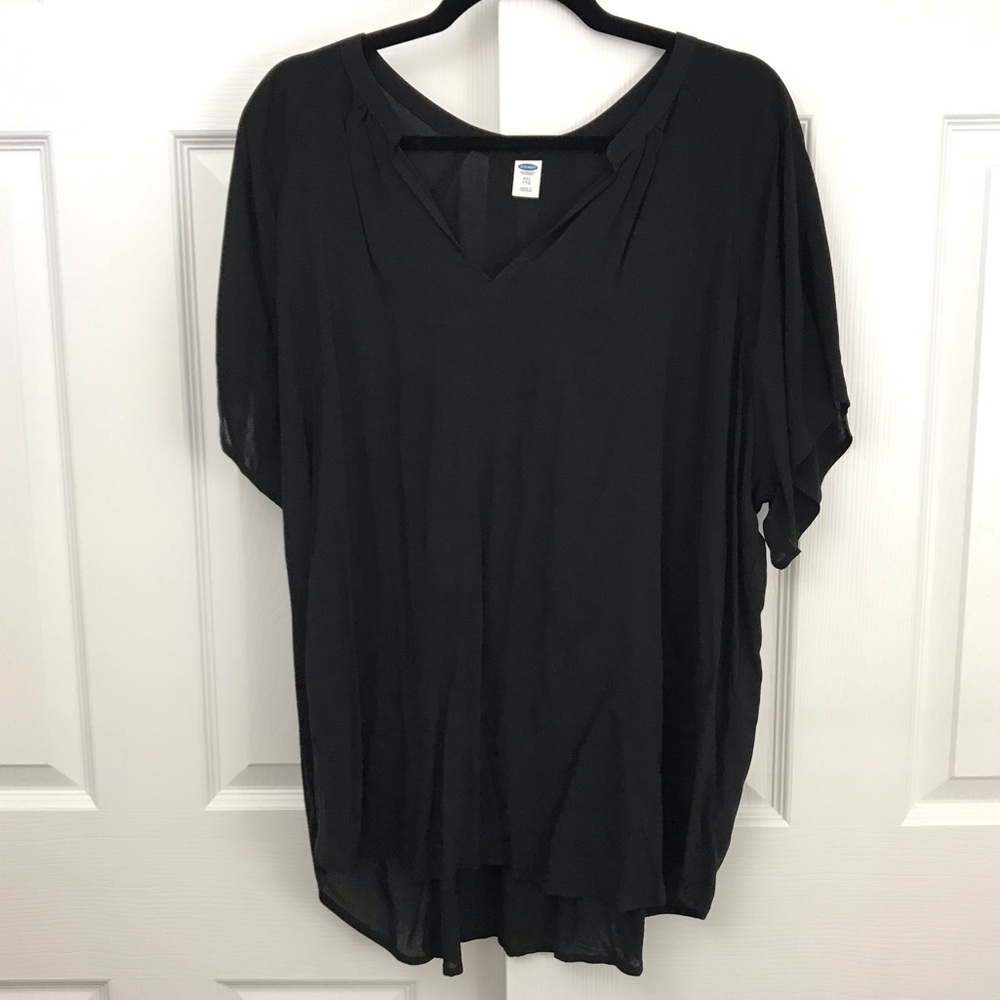 Black Short Sleeve Old Navy Blouse Flowy
